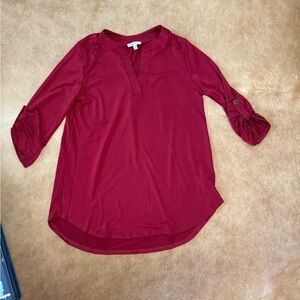 Elegant Burgundy White Birch  Women's Top